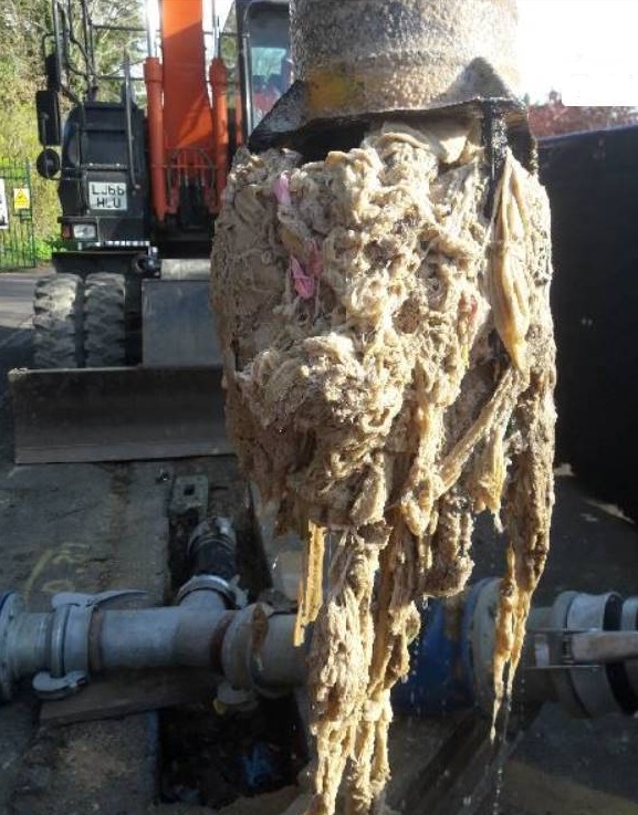 Mass of Wet Wipes Pulled From Sewer